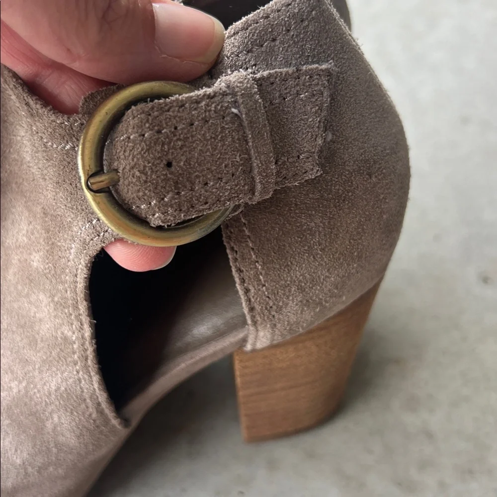 Franco Sarto Women's Ellia Shoes Taupe Side Zipper Booties With Heel, sz 8 🍒 - Picture 4 of 8